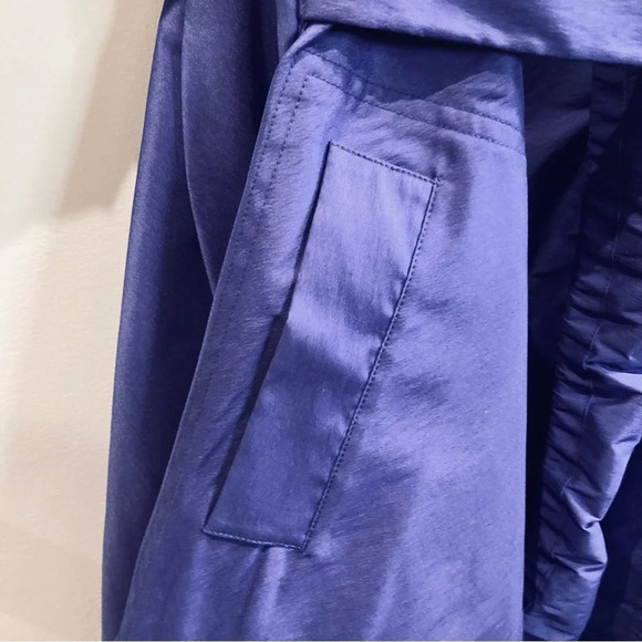 SAMUEL DONG Sz L Bubble Hem Slouchy Neck Drawstring Collar & Waist Trenchcoat - Picture 7 of 12